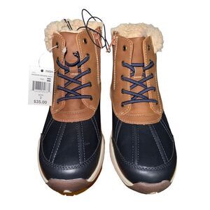 FALLS CREEK JACKSON BROWN/NAVY BOOTS BOYS SIZE 4 NWB